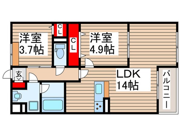 ベル　フルールの物件間取画像